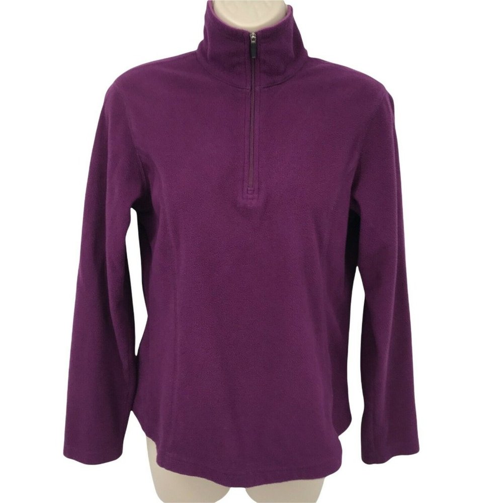 Lands' End Women's 1/4 Zip Fleece Pullover Purple Sweatshirt Size Size XS 2-4